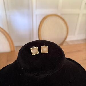 Square Stone Stud Earrings